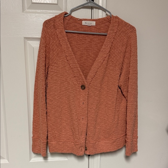 Vince Camuto Sweaters - Vince Camuto Cozy V-Neck Button Cardigan Sweater - Rust